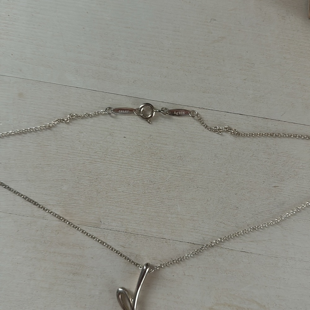 Tiffany Cursive Initial Letter K Necklace Elsa Pe… - image 5